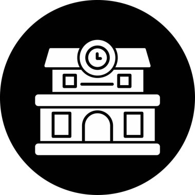 Tren İstasyonu simgesi, vektör illüstrasyonu basit tasarım