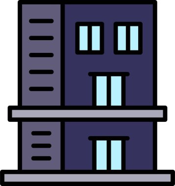 Ofis binası Web simgesi basit illüstrasyon