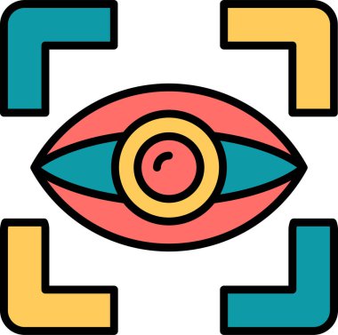 Göz takibi. Web simgesi basit illüstrasyon 