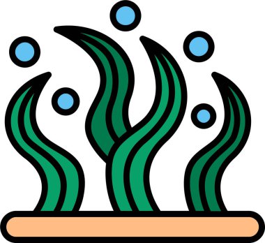 yosun simgesi vektör illüstrasyonu 