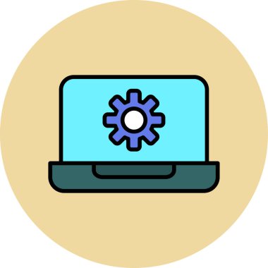 dizüstü bilgisayar simgesi, vektör illüstrasyonu basit tasarım