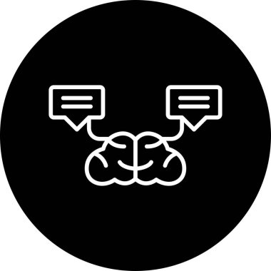 Doğal Dil İşlemi. Web simgesi basit illüstrasyon