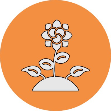 Çiçek. Web simgesi basit illüstrasyon 