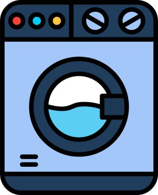 Çamaşır makinesi. Web simgesi basit illüstrasyon 