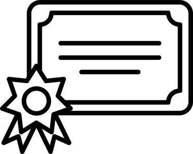 Sertifika simgesi, vektör illüstrasyonu 