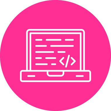 Kodlama ve Geliştirme konsepti simgesi, vektör illüstrasyonu basit tasarım