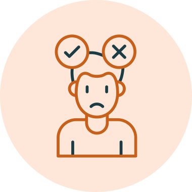 Karar verme ikonu. vektör illüstrasyonu