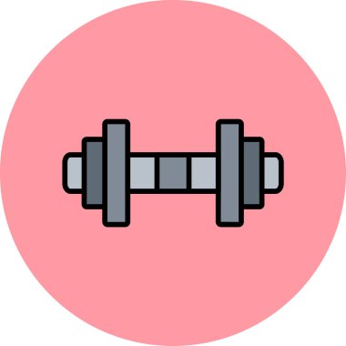 Dayanıklılık, spor salonu halteri. Web simgesi basit illüstrasyon 