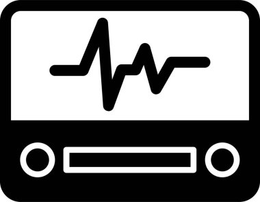 Elektrokardiyogram web simgesi, vektör tasarımı 