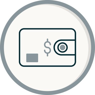 E-cüzdan işaret simgesi, vektör illüstrasyonu