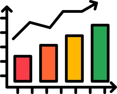 çubuk grafik simgesi, modern vektör illüstrasyonu