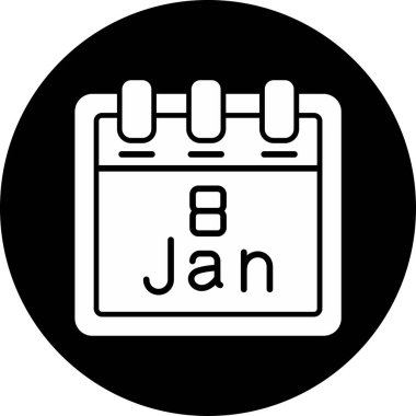 Ocak takvim simgesi tasarımı, web illüstrasyonu