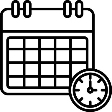 Minimalist bir tasarımda bir takvim simgesinin vektör illüstrasyonuName.