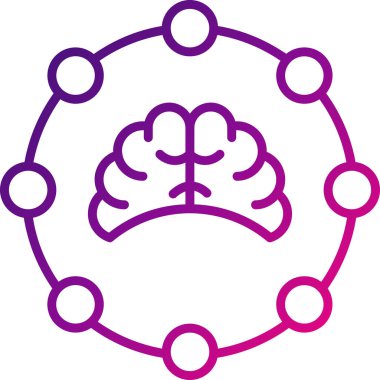 Beyin. Web simgesi basit bir illüstrasyon. Uyum sembolü 