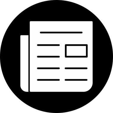 Basit Gazete simgesinin vektör illüstrasyonu