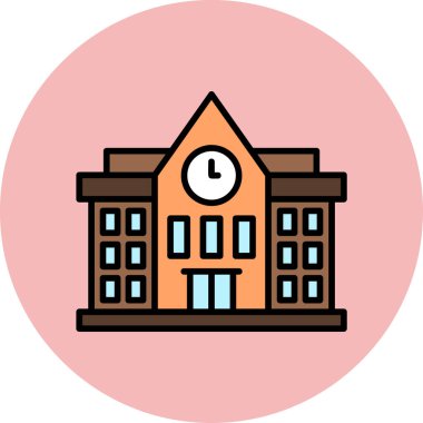 Okul canlandırma simgesi, vektör illüstrasyonu basit tasarım