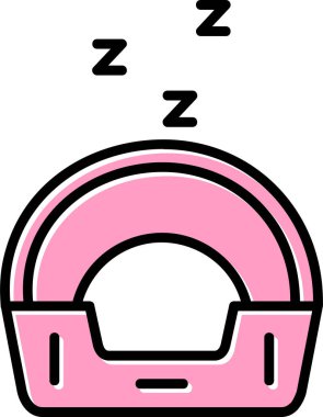 Hayvan Yatağı Simgesi Vektör İllüstrasyonu Beyaz Arkaplanda İzole Edildi 