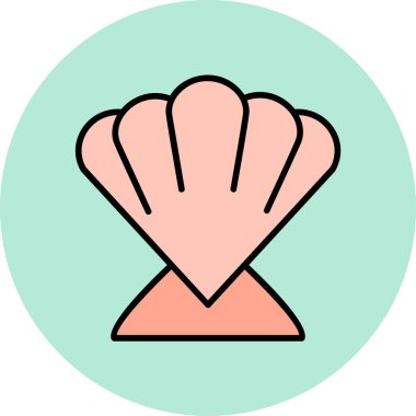 Kabuk düz simgesi, vektör illüstrasyonu