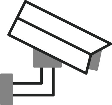 Kapalı devre televizyon. Web simgesi basit illüstrasyon 