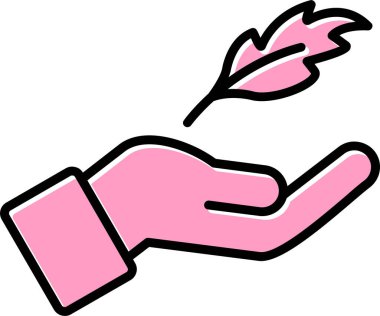 Tüylü insan elinin temel doğrusal resmi, hafif konsept