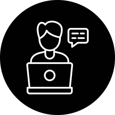 Bir video çağrı simgesinin vektör formunda soyut bir düz gösterimi.