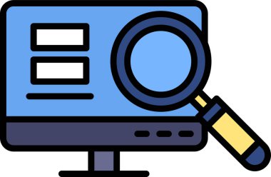 Soruşturma. Web simgesi basit illüstrasyon