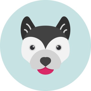 Husky köpek simge vektör çizim