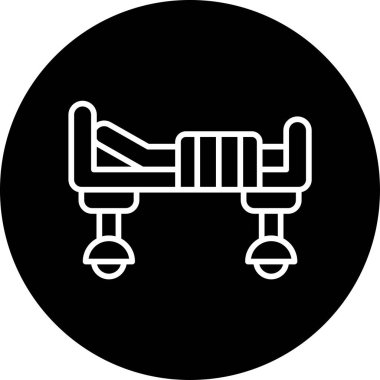 Hastane yatağı ikon vektör illüstrasyonu