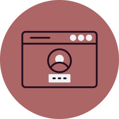 Basit tarayıcı simgesi, vektör illüstrasyonu