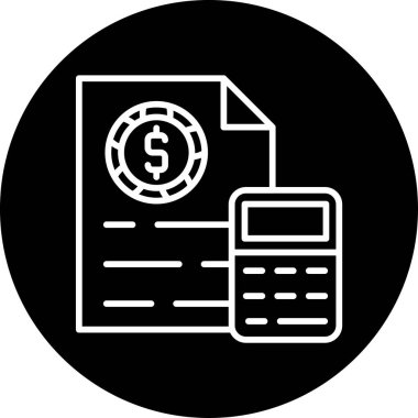 Basit muhasebe düz simgesi vektör illüstrasyonu.