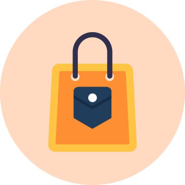 Düz biçimli basit web çanta simgesi