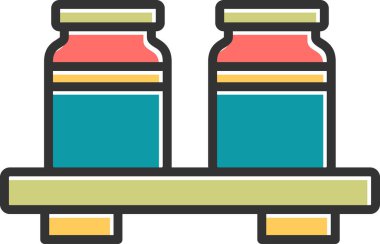 Cam kavanoz simgesi, vektör illüstrasyonu basit tasarım