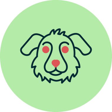 Bedlington Terrier köpek simgesi vektör illüstrasyonu