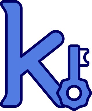 Küçük harf k 'nin vektör çizimi     