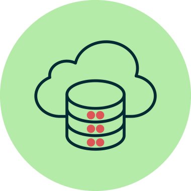 Bulut deposu. Web simgesi basit illüstrasyon