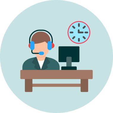 operatör düz simge, vektör, illüstrasyon