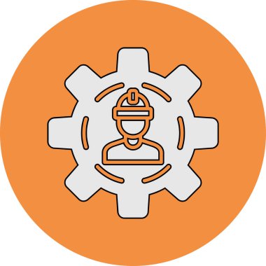 İşçi. Web simgesi basit illüstrasyon 