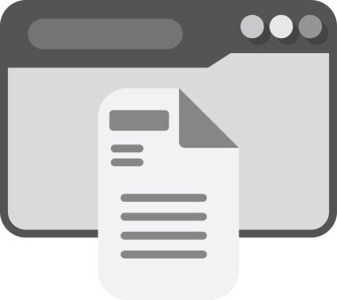 Minimalist bir dizaynda bir belge simgesinin vektör illüstrasyonu.