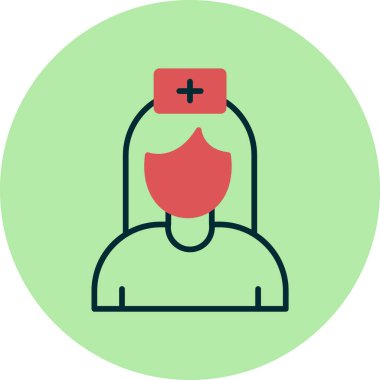 Hemşire hanım. Web simgesi basit illüstrasyon