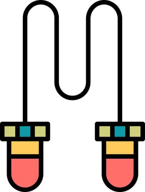 İp sporu ikonunu atlıyorum. Vektör illüstrasyonu