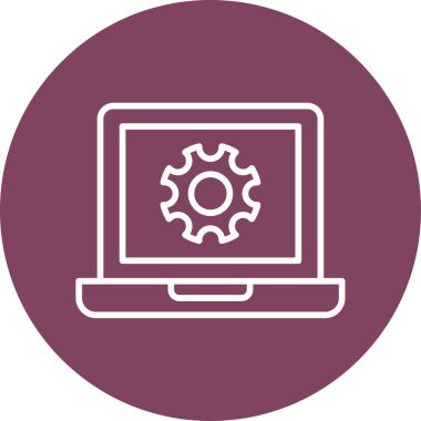 dizüstü bilgisayar simgesi, vektör illüstrasyonu basit tasarım