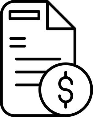 Minimalist bir dizaynda bir belge simgesinin vektör illüstrasyonu.