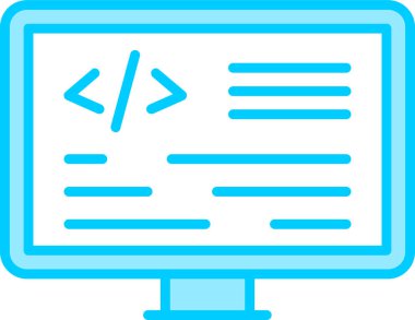 Kodlama. Web simgesi basit illüstrasyon