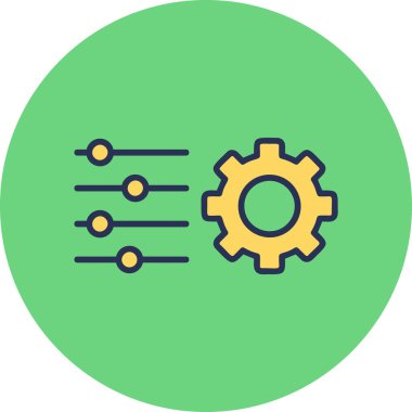 düz ayar simgesi, vektör illüstrasyonu