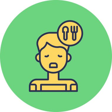 Yeme Bozukluğu Modern Simgesi, Vektör İllüstrasyonu 