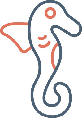 Deniz atı simgesi vektör illüstrasyonu