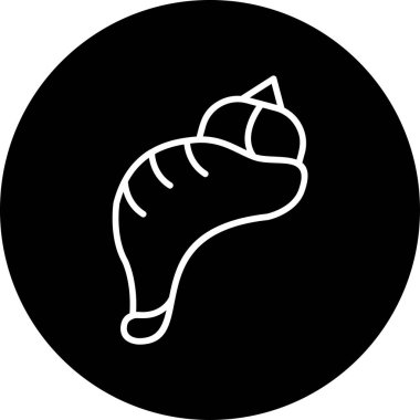 Kabuk düz simgesi, vektör illüstrasyonu