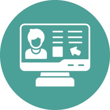 Çevrimiçi Oy Simgesi Vektör İllüstrasyonu