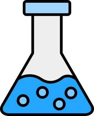 Kimyasal matara simgesi, vektör çizimi basit tasarım