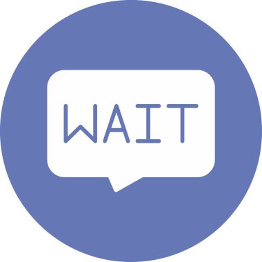 Konuşma baloncuğu vektör resimlemesinde bekle 